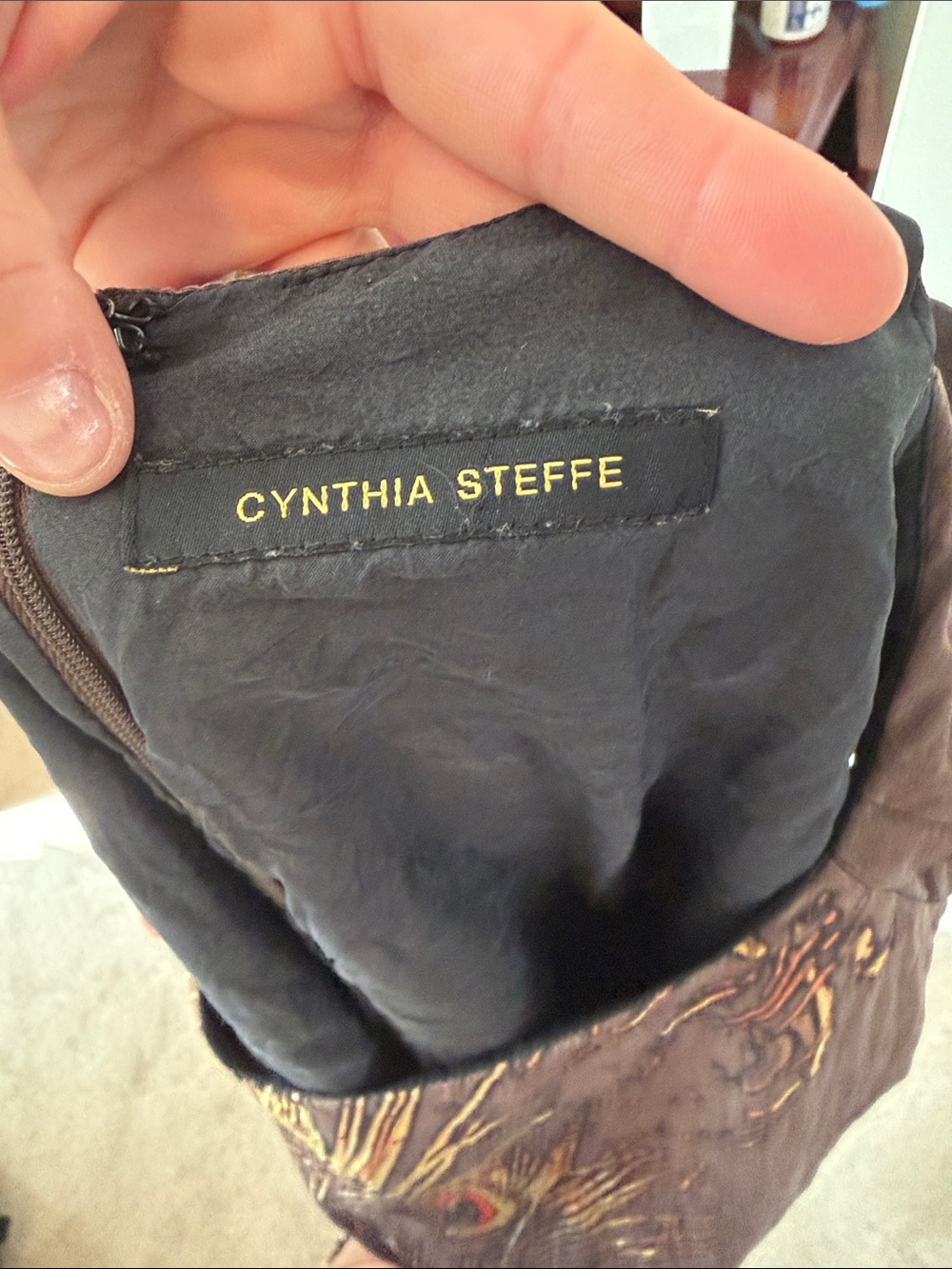 Cynthia Steffe Brown Embroidered Blazer with Gold Threading
